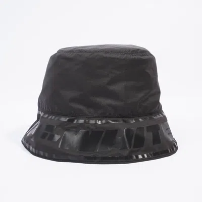 Off-white Offlogo Trim Bucket Hat Nylon In Black