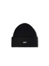 Off-white Offstamp Loose Knit Beanie In Black