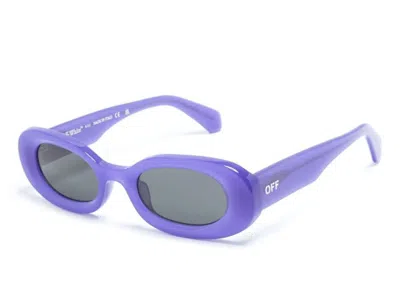 Pre-owned Off-white Offwhite Amalfi Oval Sunglasses In Purple/grey (oeri087f23pla0013707)