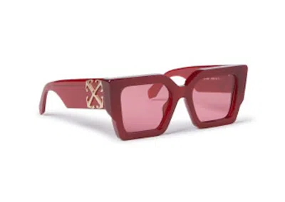 Pre-owned Off-white Offwhite Catalina Square Sunglasses In Burgundy (oeri128s24pla0012828/fr)