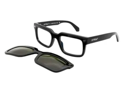 Pre-owned Off-white Offwhite Clip On Eyeglasses In Black Green Polarized (oeri130s24pla0011055/fr)