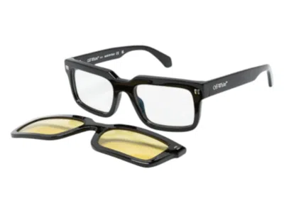 Pre-owned Off-white Offwhite Clip On Eyeglasses In Black Yellow Polarized (oeri130s24pla0011018/fr)