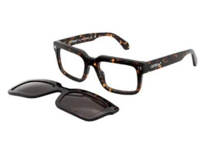 Pre-owned Off-white Offwhite Clip On Eyeglasses In Havana Dark Grey Polarized (oeri130s24pla0016007/fr)