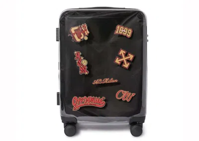 Pre-owned Off-white Offwhite C/o Ac Milan Logo Cabin Luggage In Transparent/grey
