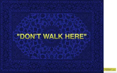 Pre-owned Off-white Offwhite "don't Walk Here" Rug