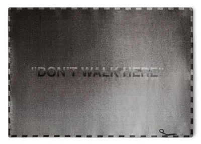 Pre-owned Off-white Offwhite "don't Walk Here" Sissor Cut Boarder Rug Grey