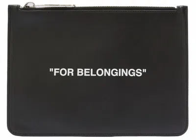 Pre-owned Off-white Offwhite "for Belongings" Pouch In Black