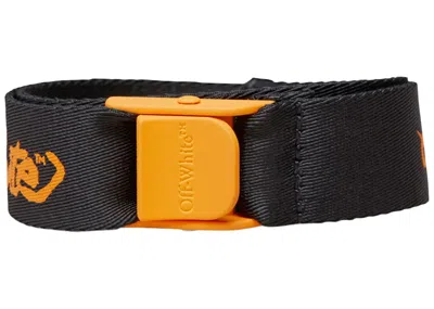 Pre-owned Off-white Offwhite Kids Script Logo Belt In Black/orange