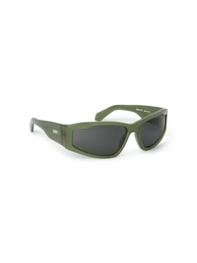 Pre-owned Off-white Offwhite Kimball Sunglasses/fr) In Olive Green/dark Grey/grey (oeri118s24pla0015707