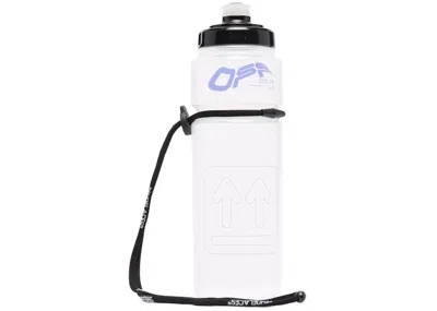 Pre-owned Off-white Offwhite Logo Print Water Bottle In Clear/purple