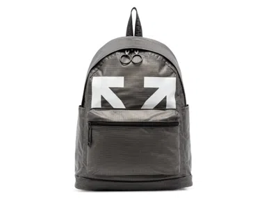 Pre-owned Off-white Offwhite Logoprint Backpack Pvc In Silver