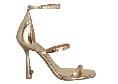 Pre-owned Off-white Offwhite Lollipop Strappy Heel Sandal (women's) Sneakers In Gold