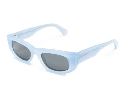 Pre-owned Off-white Offwhite Matera Rectangle Sunglasses In Light Blue/grey (oeri090f23pla0014007)