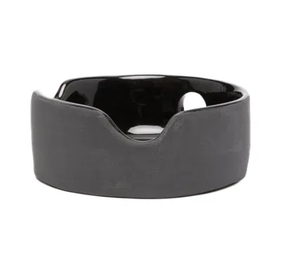 Pre-owned Off-white Offwhite Matte Ceramic Cut Out Ashtray In Black
