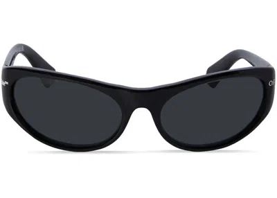 Pre-owned Off-white Offwhite Napoli Oval Sunglasses In Black (oeri094f23pla0011007)
