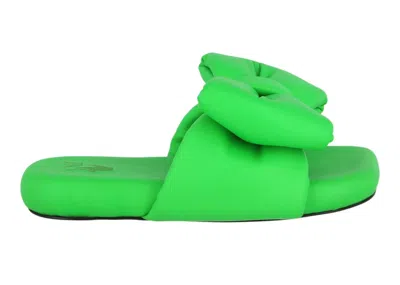 Pre-owned Off-white Offwhite Nappa Extra Padded Slipper (women's) Sneakers In Green