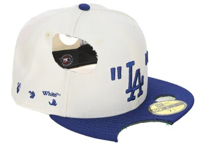 Pre-owned Off-white Offwhite New Era La Dodgers Fitted Hat In Cream/blue