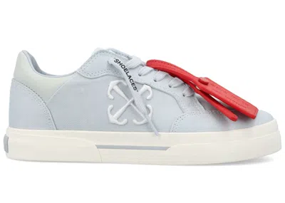 Pre-owned Off-white Offwhite New Low Vulcanized (women's) Sneakers In Light Blue
