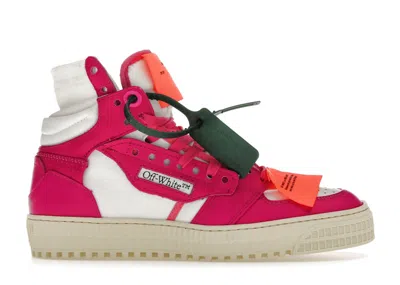 Pre-owned Off-white Offwhite Off Court 3.0 Leather (women's) Sneakers In White Fuchsia