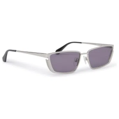 Pre-owned Off-white Offwhite Richfield Sunglasses In Silver/dark Grey (oeri119s24met0017207/fr)