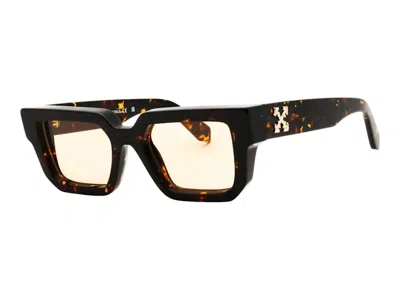 Pre-owned Off-white Offwhite Silverstone Sunglasses In Havana Camel (oeri146s25pla0016062)