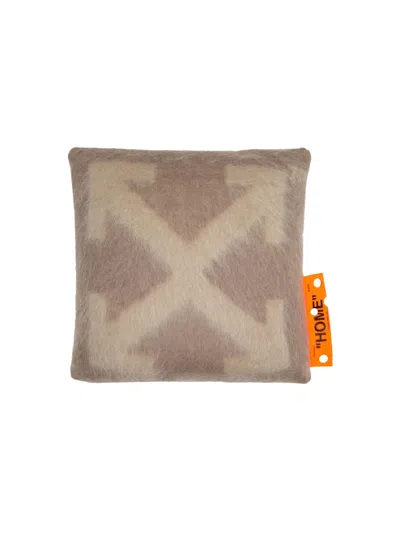 Pre-owned Off-white Offwhite Small Pillow In Taupe/beige In Brown