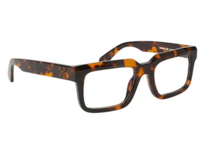 Pre-owned Off-white Offwhite Style 42 Eyeglasses In Havana Blue Light Block (oerj042f23pla0016000/fr)