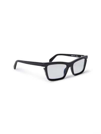 Pre-owned Off-white Offwhite Style 50 Eyeglasses In Black/clear Lens (oerj050s24pla0011000/fr)