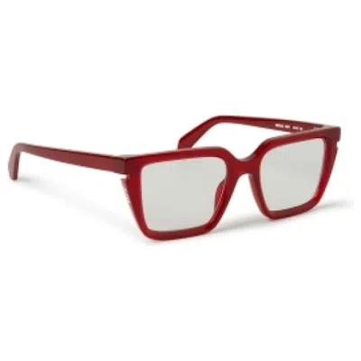 Pre-owned Off-white Offwhite Style 52 Eyeglasses In Burgundy/clear Lens (oerj052s24pla0012800/fr)