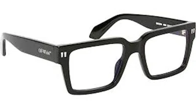 Pre-owned Off-white Offwhite Style 54 Eyeglasses In Black/clear Lens (oerj054s24pla0011000/fr)