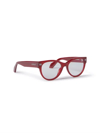 Pre-owned Off-white Offwhite Style 57 Eyeglasses In Burgundy/clear Lens (oerj057s24pla0012800/fr)