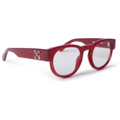 Pre-owned Off-white Offwhite Style 58 Eyeglasses In Burgundy/clear Lens (oerj058s24pla0012800/fr)