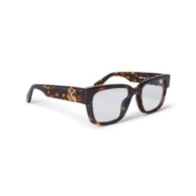 Pre-owned Off-white Offwhite Style 59 Eyeglasses In Havana/clear Lens (oerj059s24pla0016000/fr)