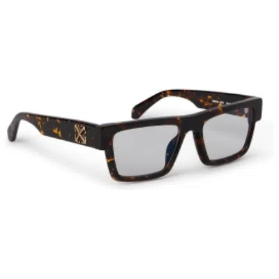 Pre-owned Off-white Offwhite Style 61 Eyeglasses In Havana/clear Lens (oerj061s24pla0016000/fr)