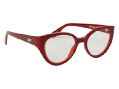 Pre-owned Off-white Offwhite Style 62 Eyeglasses In Burgundy Blue Light Block (oerj062s24pla0012800/fr)