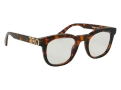 Pre-owned Off-white Offwhite Style 71 Eyeglasses In Havana Blue Light Block (oerj071s24pla0016000/fr)