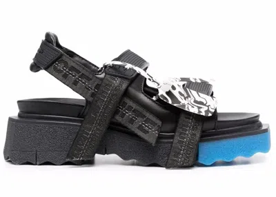 Pre-owned Off-white Offwhite Trek Strap Sponge Sandals (women's) Sneakers In Black/blue