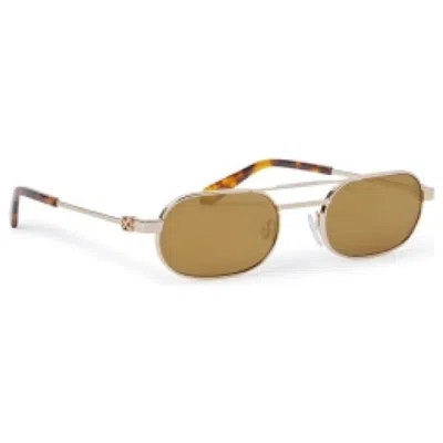 Pre-owned Off-white Offwhite Vaiden Sunglasses In Gold/brown (oeri123s24met0017676/fr)