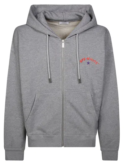 Off-white Offwhite Vibe Arrow Zip Skate Hoodie In Grey