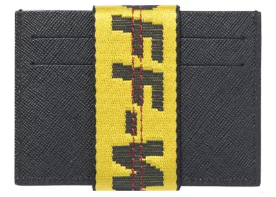 Pre-owned Off-white Offwhite Virgil Abloh Ica Leather Card Holder In Black