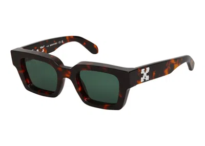 Pre-owned Off-white Offwhite Virgil Square Frame Sunglasses In Brown Turtleshell/havana Green