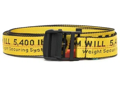 Pre-owned Off-white Offwhite Women's Classic Industrial Belt In Yellow/black
