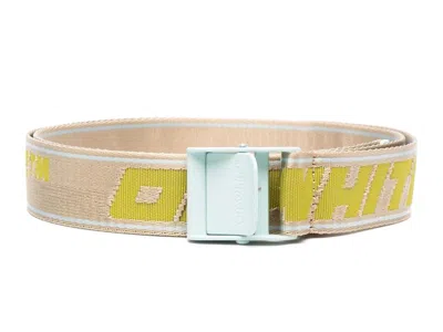 Pre-owned Off-white Offwhite Womens 2.0 Industrial Logo Belt In Green/neutral