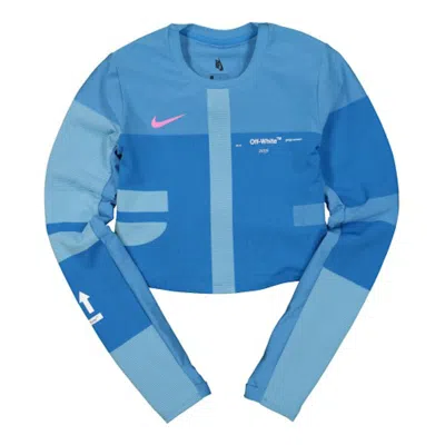 Pre-owned Off-white Offwhite X Nike Women's Easy Run Top In Photo Blue