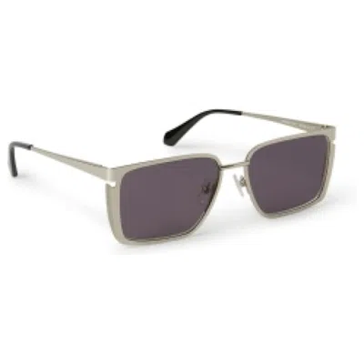 Pre-owned Off-white Offwhite Yoder Sunglasses In Silver/dark Grey (oeri121s24met0017207/fr)