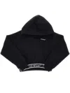 Off-white Bookish Logo Band Cropped Hoodie In Black  