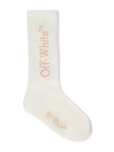 Off-white Kids' Bookish Long Socks In 白色
