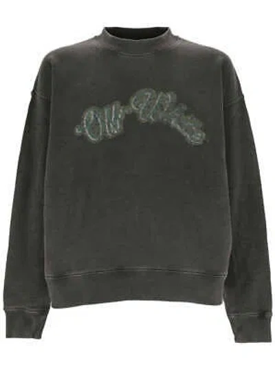 Pre-owned Off-white Off White Omba054s24fle011 Man's Black Coll Sweater 100% Original
