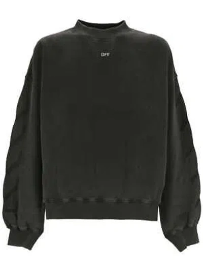 Pre-owned Off-white Off White Omba070c99fle002 Man's Black Grey Sweater 100% Original