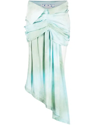 OFF-WHITE OMBRÉ-EFFECT DUAL-TONE SKIRT